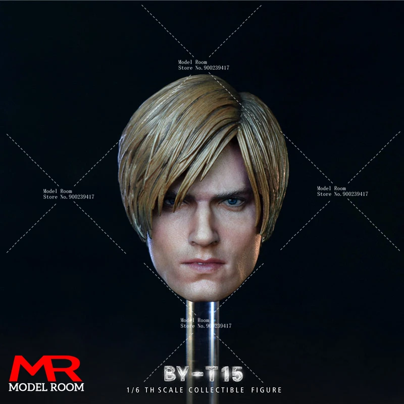 

BY-ART BY-T15 1/6 RPD Leon Scott Kennedy Head Sculpt Carving Model Fit 12'' Male Soldier Action Figure Body Dolls