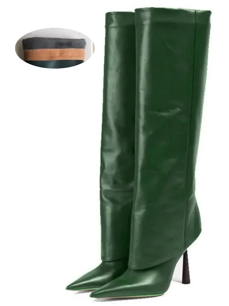 Eusibb Women's Stone Pattern Knee High Boots - Low Heel, Zipper, Pointed Toe Retro Style For Daily Wear & Parties - View #7
