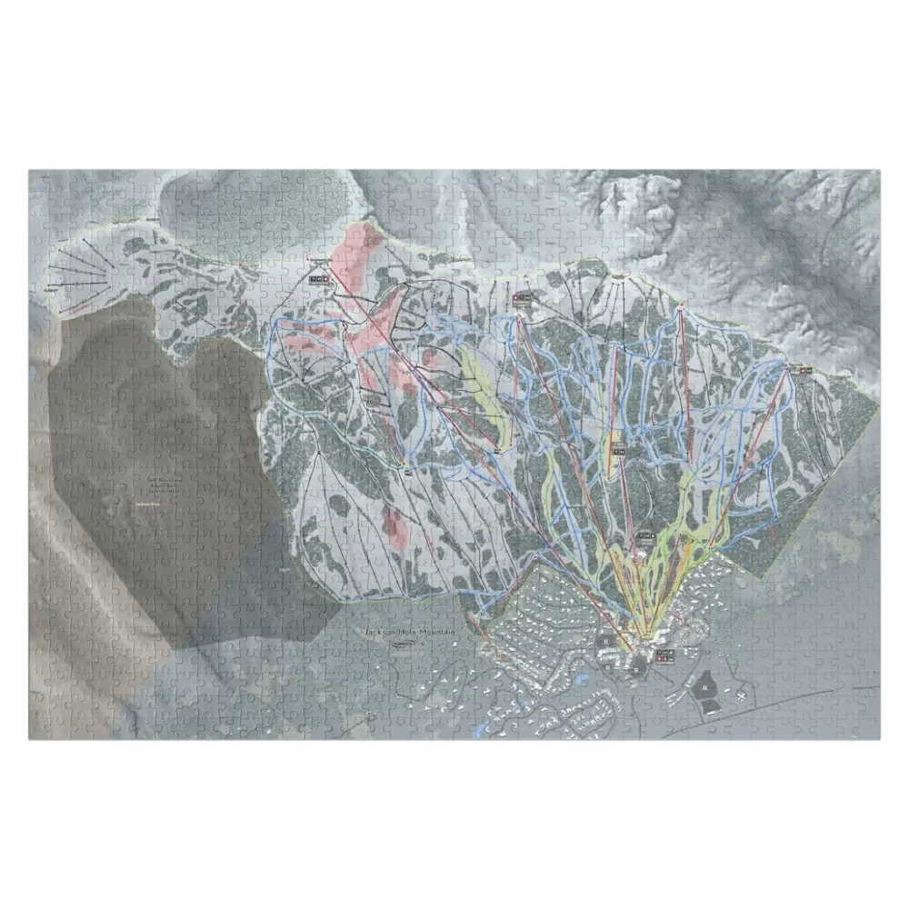 Jackson Hole Mountain Resort Trail Map Jigsaw Puzzle Personalized Toy Jigsaw Pieces Adults Custom Child Gift Children Puzzle