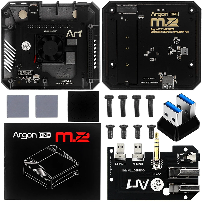 argônio um alumínio caso para raspberry pi modelo com ssd expansão slot gpio capa ventilador de refrigeração para raspberry pi