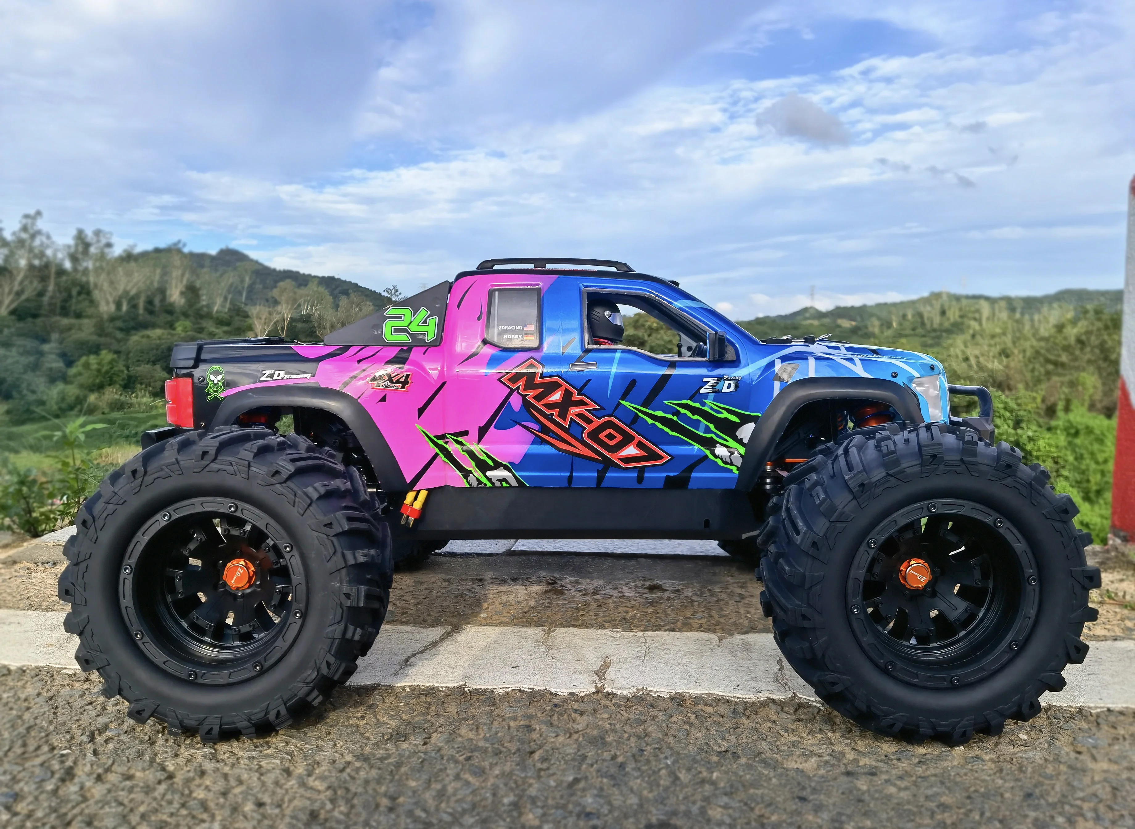 ZD 레이싱 MX07 MX-07 1/7 4WD 8S 브러시리스 몬스터 트럭 버기 오프로드 RC 전기 80km/h 고속 레이싱 원격 제어 자동차