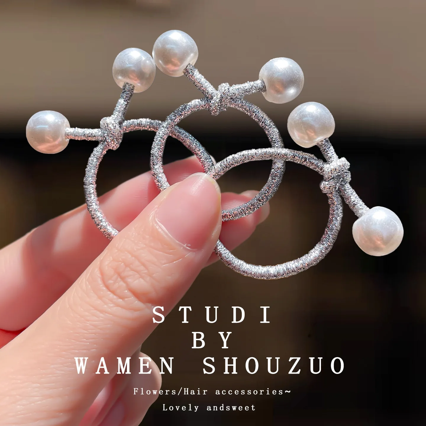 New Children's Hair Rope Cute Pearl Little Girl Hair Band Headrope High Elastic Hair Tie Girls Rubber Band