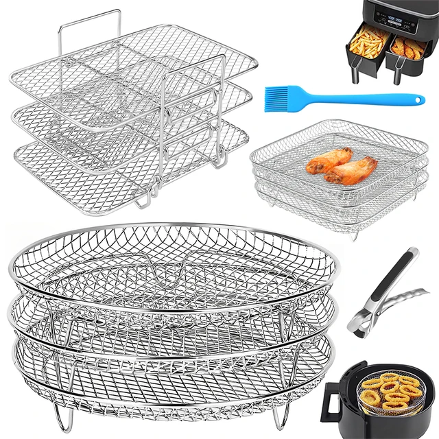 1pc Red Round Rack For Air Fryer