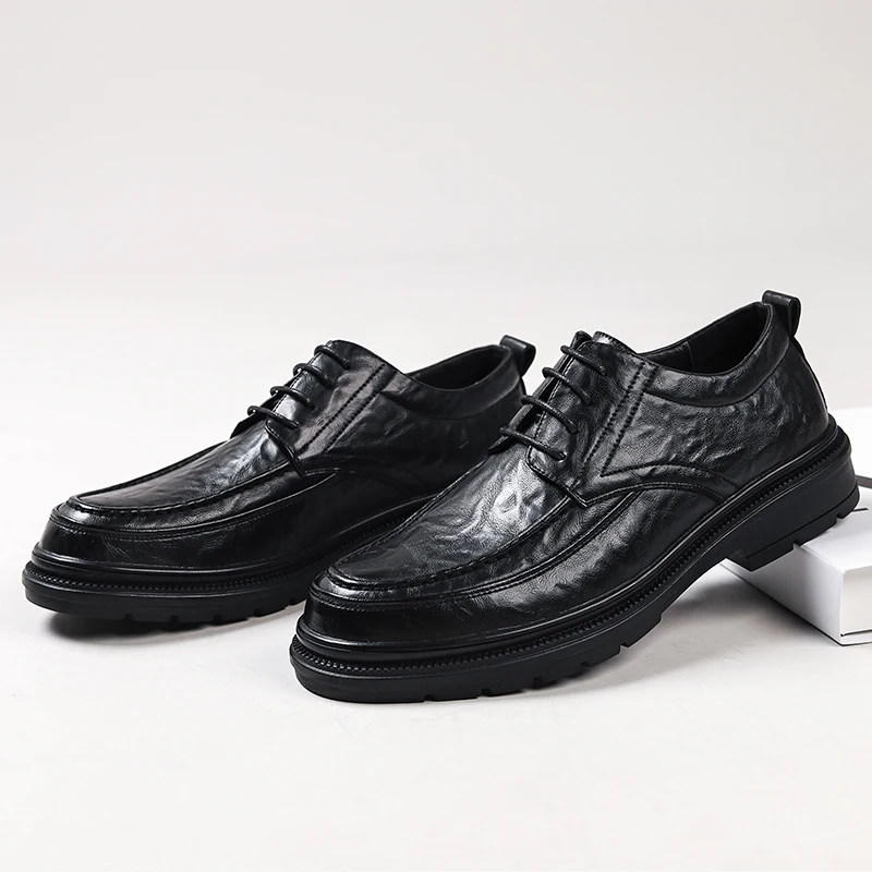 

Men shoes lace up oxfords Luxury Casual Genuine Leather Leisure Shoes Comfortable Handmade Trend Fashion wedding party Shoes men