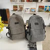 Knitted Backpack for Women Girls Large Capacity Travel Backpack Student Schoolbag Houndstooth Pattern 5