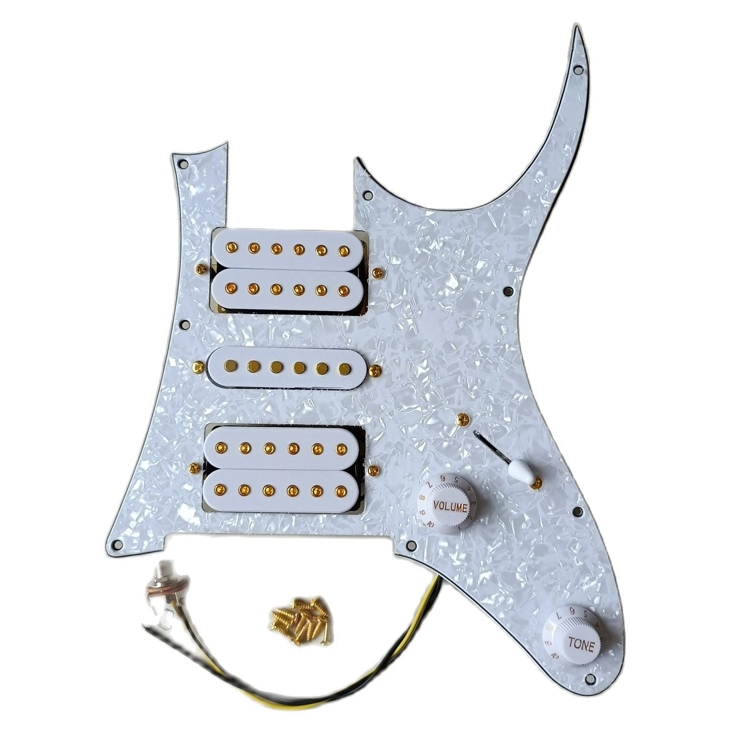 

Предварительно проводной HSH Pickguard белый хамбакер Пикап сварочный жгут для гитары