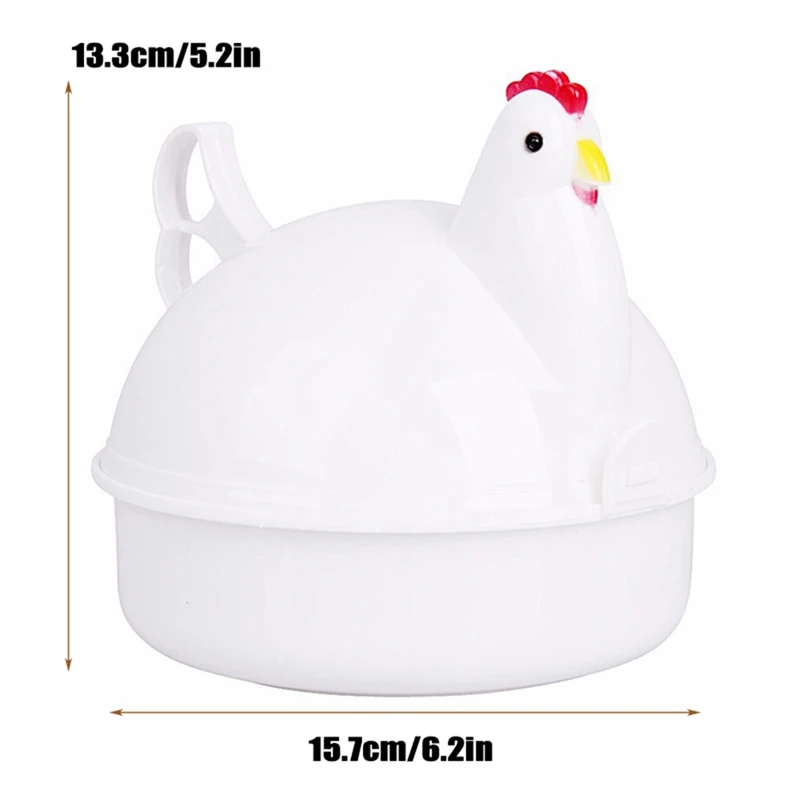 Kitchen Microwave Eggs Steamer Chicken Shaped 4 Egg Boiler Novelty