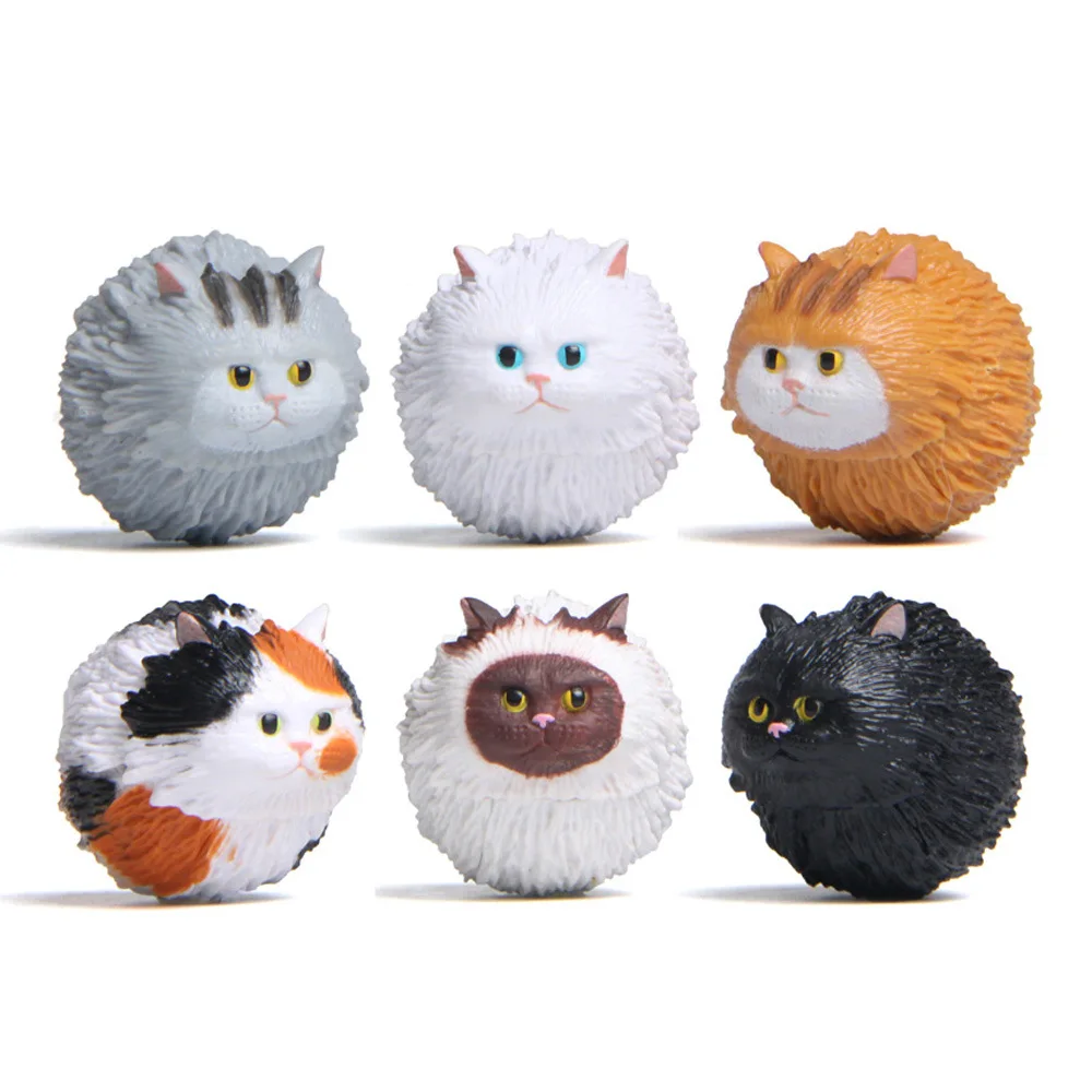 

1Pcs Cute Animal Fat Cat PVC Statue Little Figurine Crafts Figure Ornament Miniatures Home Garden Decor Figure Toys for Kids