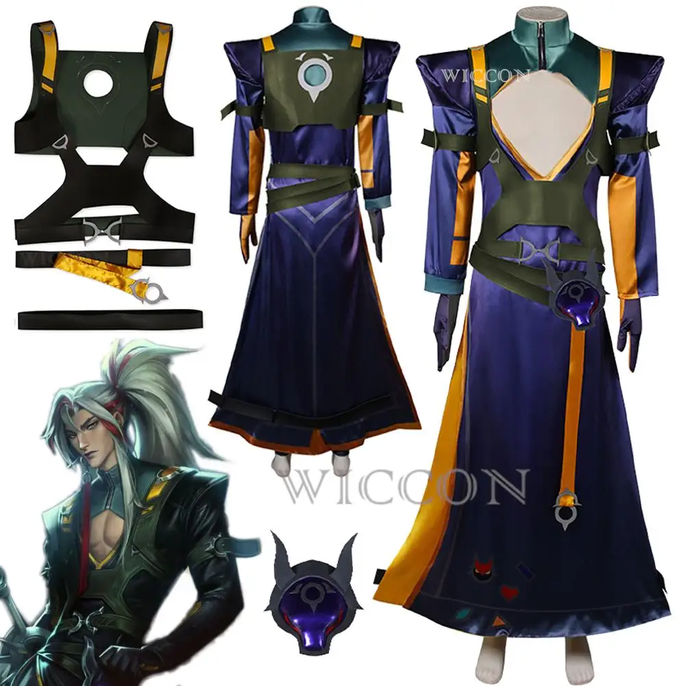 

Heartsteel Yone Cosplay Fantasy Anime Game LoL Costume Disguise Adult Men Roleplay Fantasia Outfits Male Halloween Party Clothes