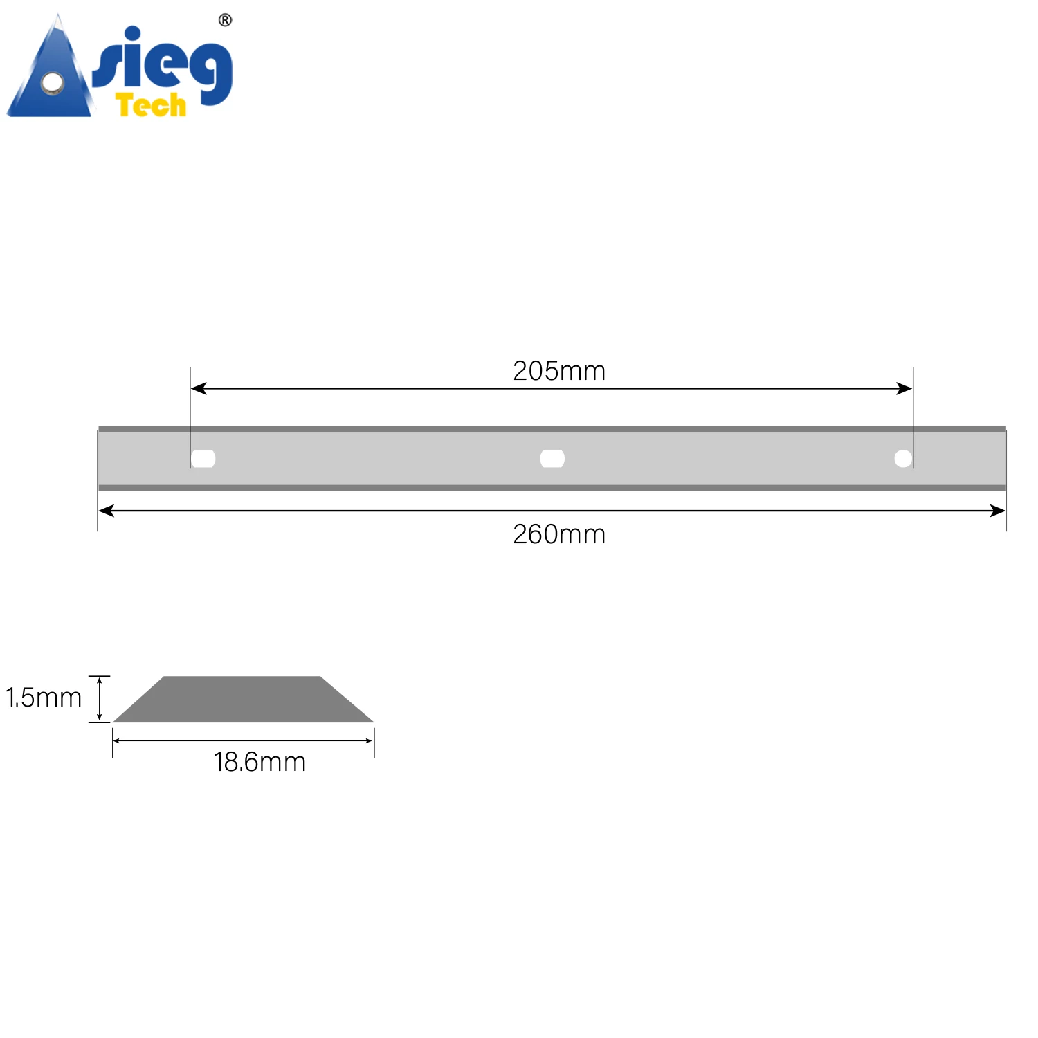 AXMINSTER 260&times;18.6&times;1.5mm HSS Planer Blades Jointer Knives for Woodworking Machine AWEPT106 Metabo HC260 260K C/E/M 2pcs