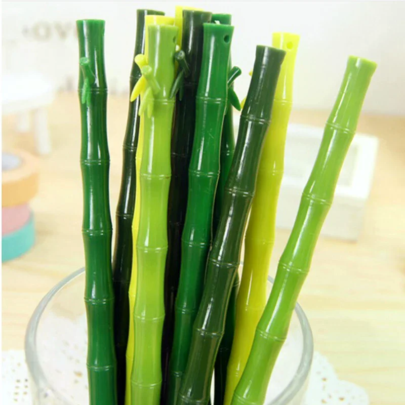 Set di penne a sfera in bambù di colore casuale da 2 pezzi Accessori scolastici per ufficio per studenti carini Penne per scrittura ecologiche Materiale scolastico