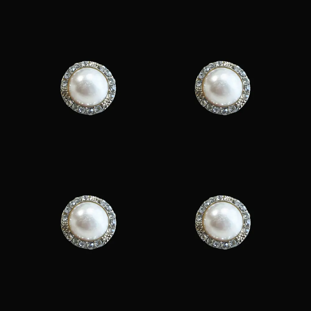 10Pcs 23mm 진주 라인스톤 금속 단추 작은 향기 고급 직조 재킷 단추 모직 코트 의류 액세서리 단추