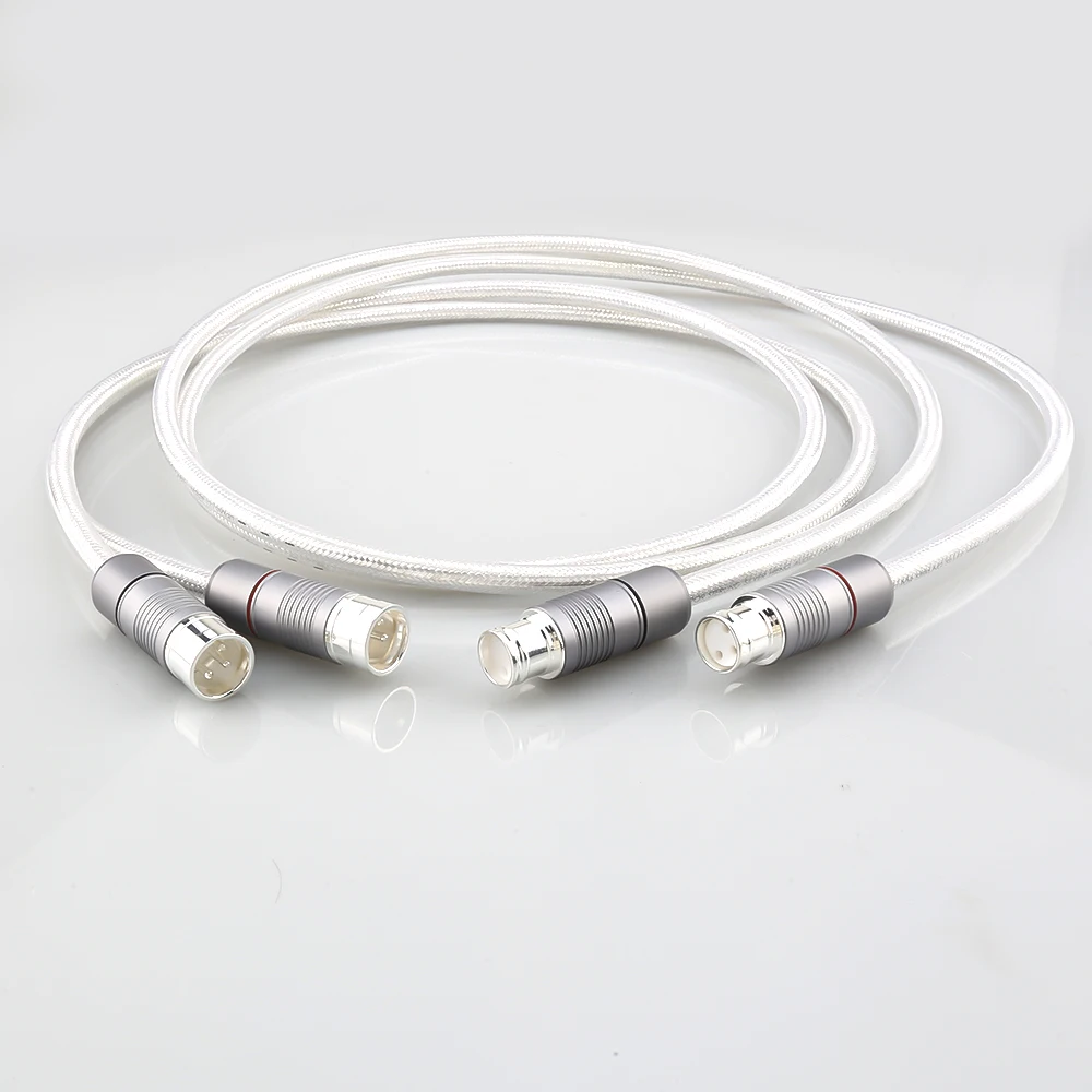 

Audiocras 99.998% Pure Silver XLR Balanced Cable HiFi Audio Interconnect Solid PSS Pure Silver Core Silver-Plated Plug
