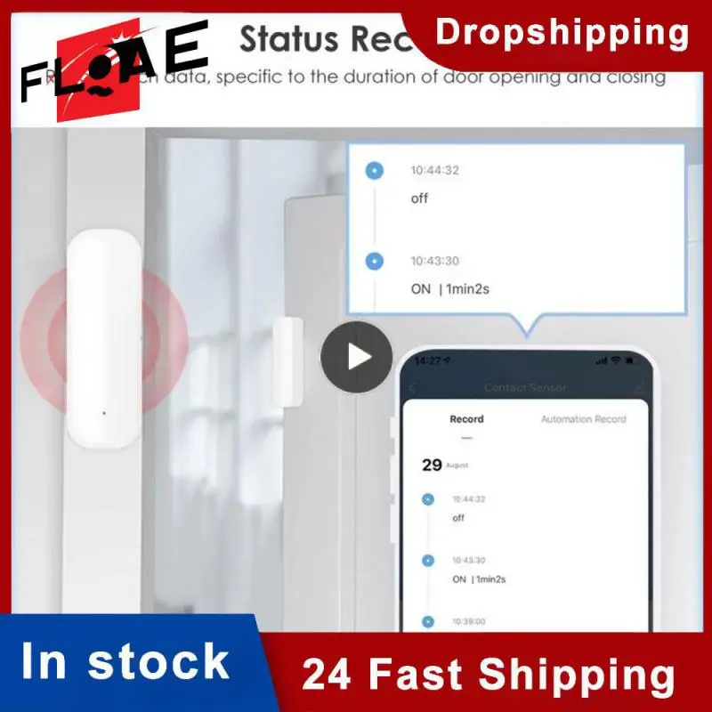 

Датчик окон и дверей Tuya, беспроводной детектор открывания и закрытия дверей, с Wi-Fi