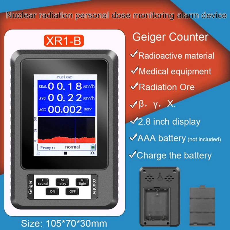 

Geiger Counter Nuclear Radiation Detector Β Y X-Ray Detector Real-Time Mean Cumulative Dose Modes Radioactive Tester