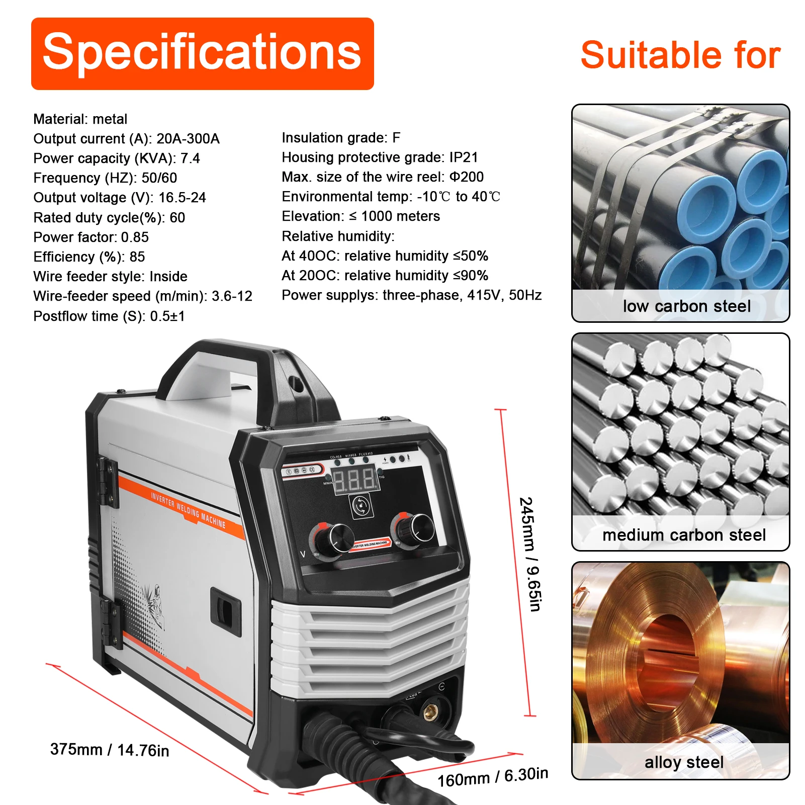 4in1 MIG MMA MAG TIG-160C Inverter Welders Multipurpose Portable Electric Welding Machine Intelligent Welders welding welders