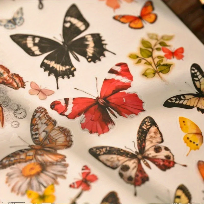 3 Sheet Large Butterfly RUB ON Transfer Stickers Junk Journal Collage Colorful Butterfly Sticker DIY Album Scrapbooking Material