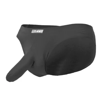 CLEVER-MENMODE Slip lunghi con naso di elefante Uomo Mutande sexy Pantaloncini con marsupio grande Cueca Maschile Guaina per pene in seta di ghiaccio Biancheria intima hombre 1