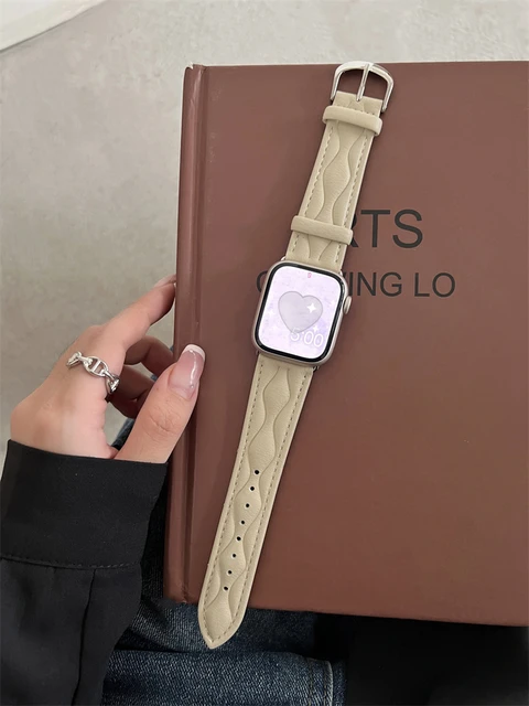 Luxury Leather Apple Watch Series  Luxury Leather Strap Apple Watch - Luxury  Leather - Aliexpress