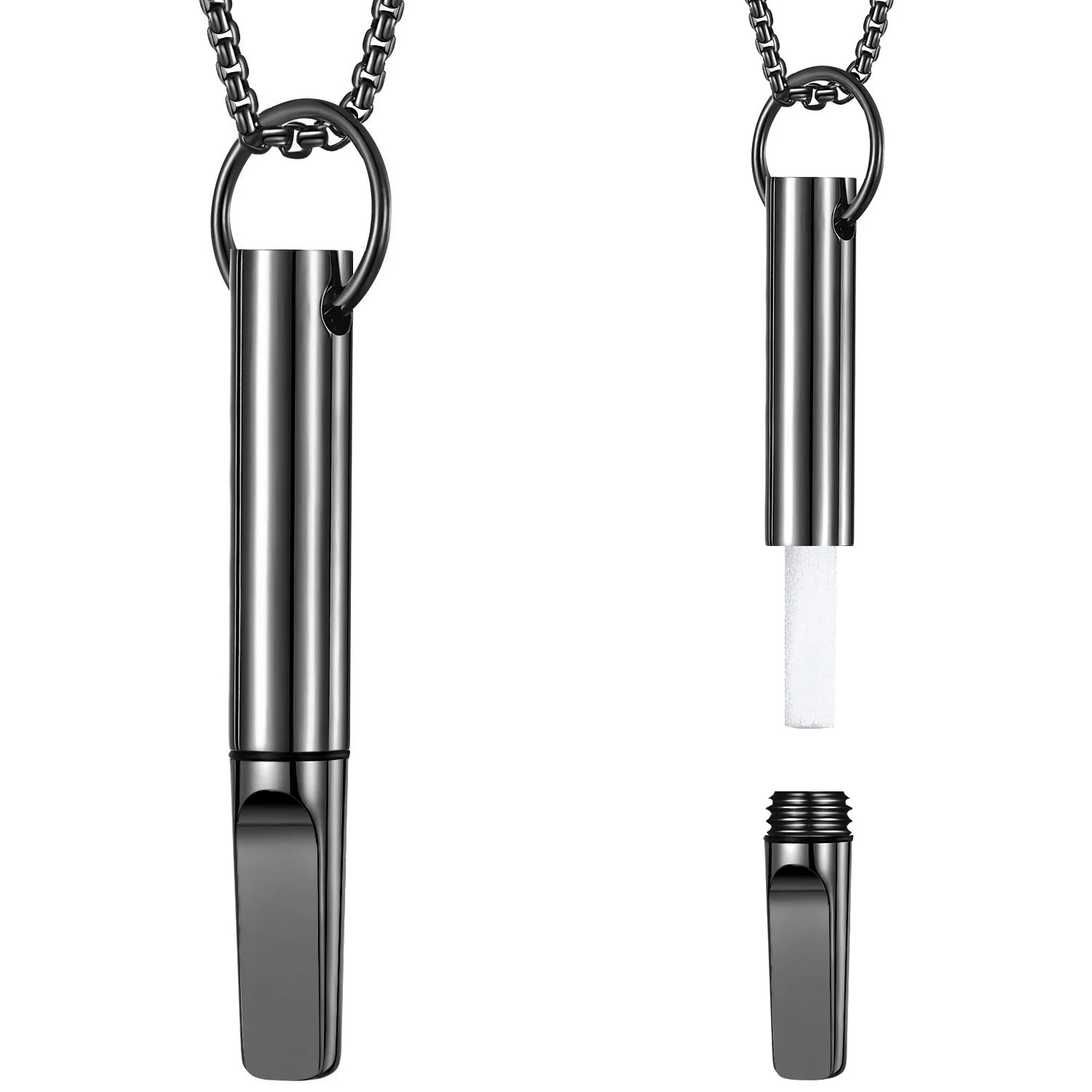 Stainless Steel Mindfulness Pendant for Breath Regulation and Anxiety Relief