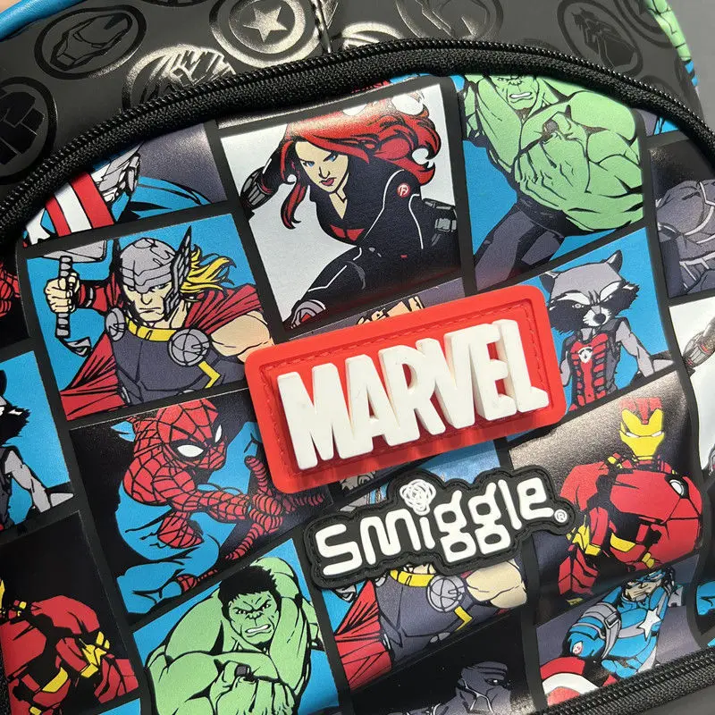 Marvel Smiggle School Bag Superhero Boys Backpack Iron Man Spiderman Student 6-12 Years Old Lightweight Load-reducing Backpack 6