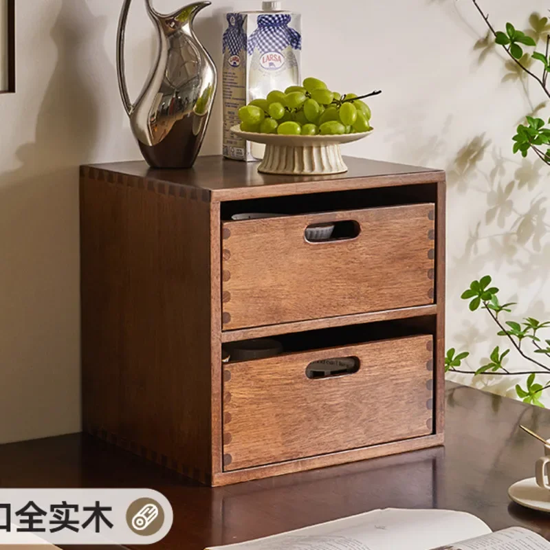 

Solid Wood Table Top Shelf Simple Drawer Type Storage Box Household Small Bookcase Bedroom Vanity Organizer Box