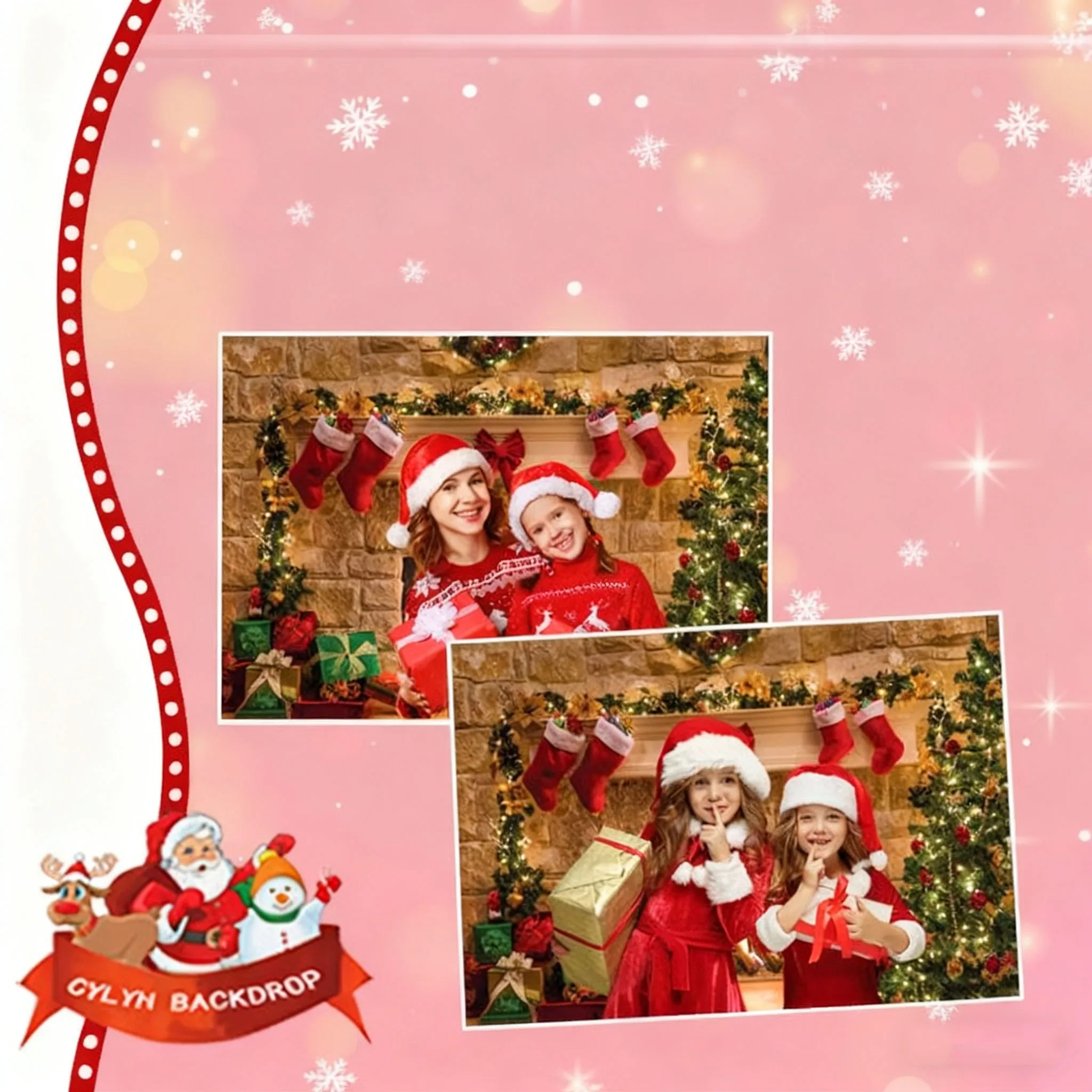 1pc Christmas Decoration Tapestry Christmas Fireplace Christmas tree Tapestry Christmas Shooting Background Cloth Tapestry