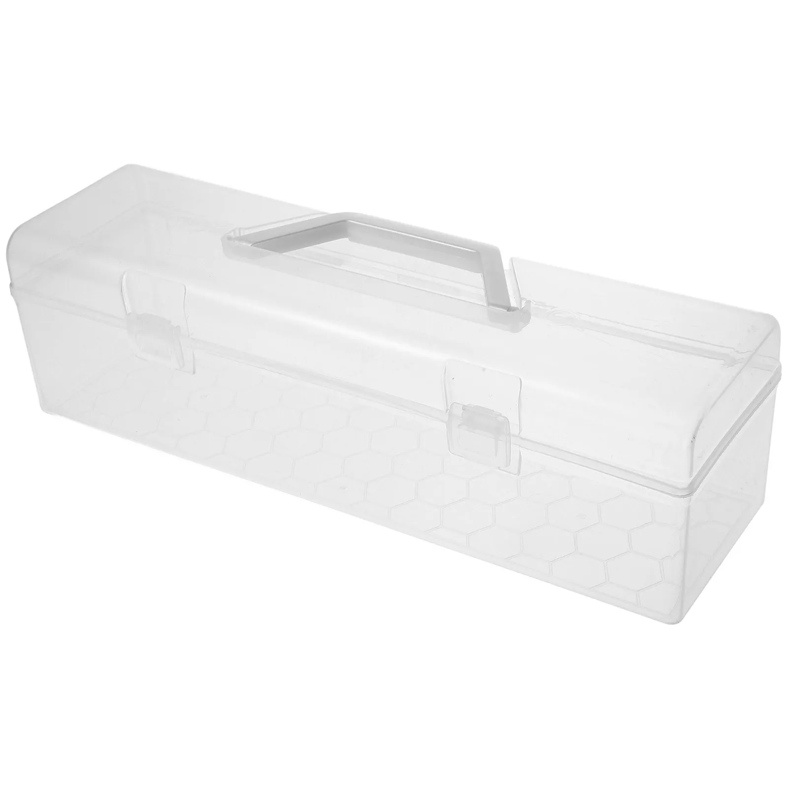 투명한 휴대용 보관 상자 두꺼운 플라스틱 손잡이 뚜껑 그림 붓 연필 케이스 네일 헤어 액세서리 정리함 수채화 물감 보관함