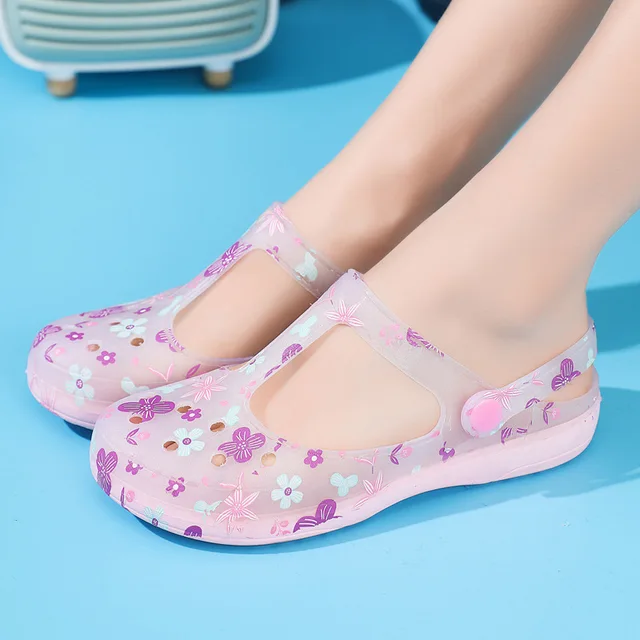 Breathable Women's Mules Clogs Slippers Soft Bottom Flower Garden Shoes - Image 4