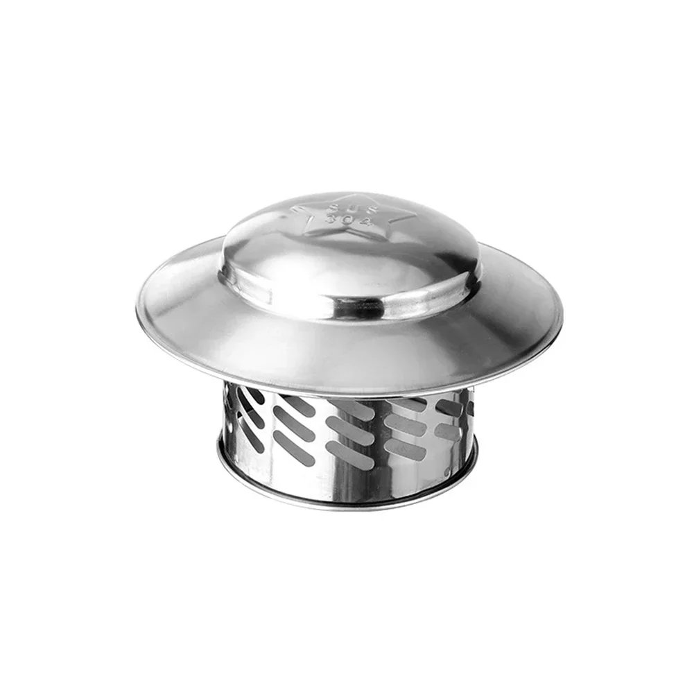 Stainles Steel Chimney Cap 80mm/110mm/160mm/220mm Exterior Wall Fresh Air Outlet Roof Pipe Exhaust Hood Ventilation Ducts