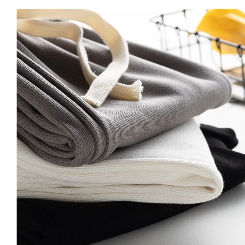 Spring and Autumn Women's High Waist Drawstring Solid Vacation Shirring Small Feet Sports Fashion Loose Casual Elegant Pants