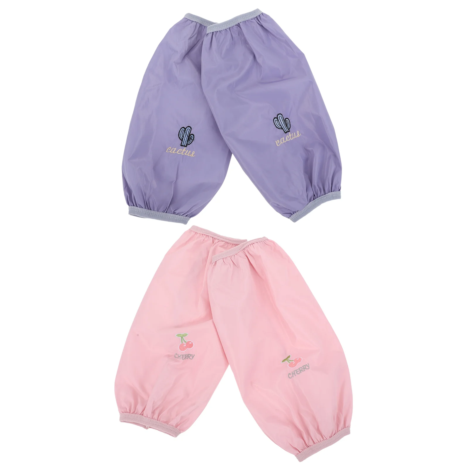 2 Pairs Reusable Kitchen Long Sleeves Oil Proof Sleeves Car Wash Mitts Cotton Arm Sleeves for
