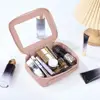 Tsa Approved Cosmetic Bag Waterproof Faux Leather Transparent Cosmetic Bag with Dual Zipper Closure for Outdoor Business Travel 4
