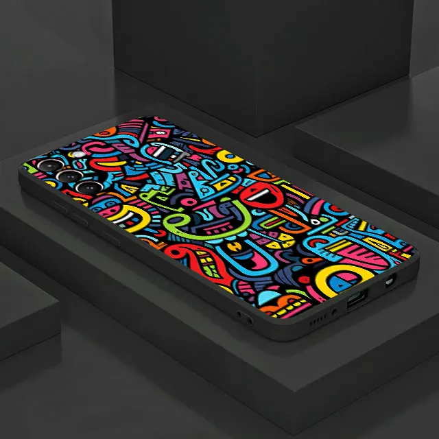 Colorful Lines Graffiti Soft Shell Phone Case