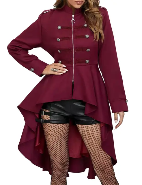 Manteau Steampunk Femme - Queue De Pie Médiéval, Style Gothique Victorien | Parfait Pour Halloween, Cosplay, Soirée