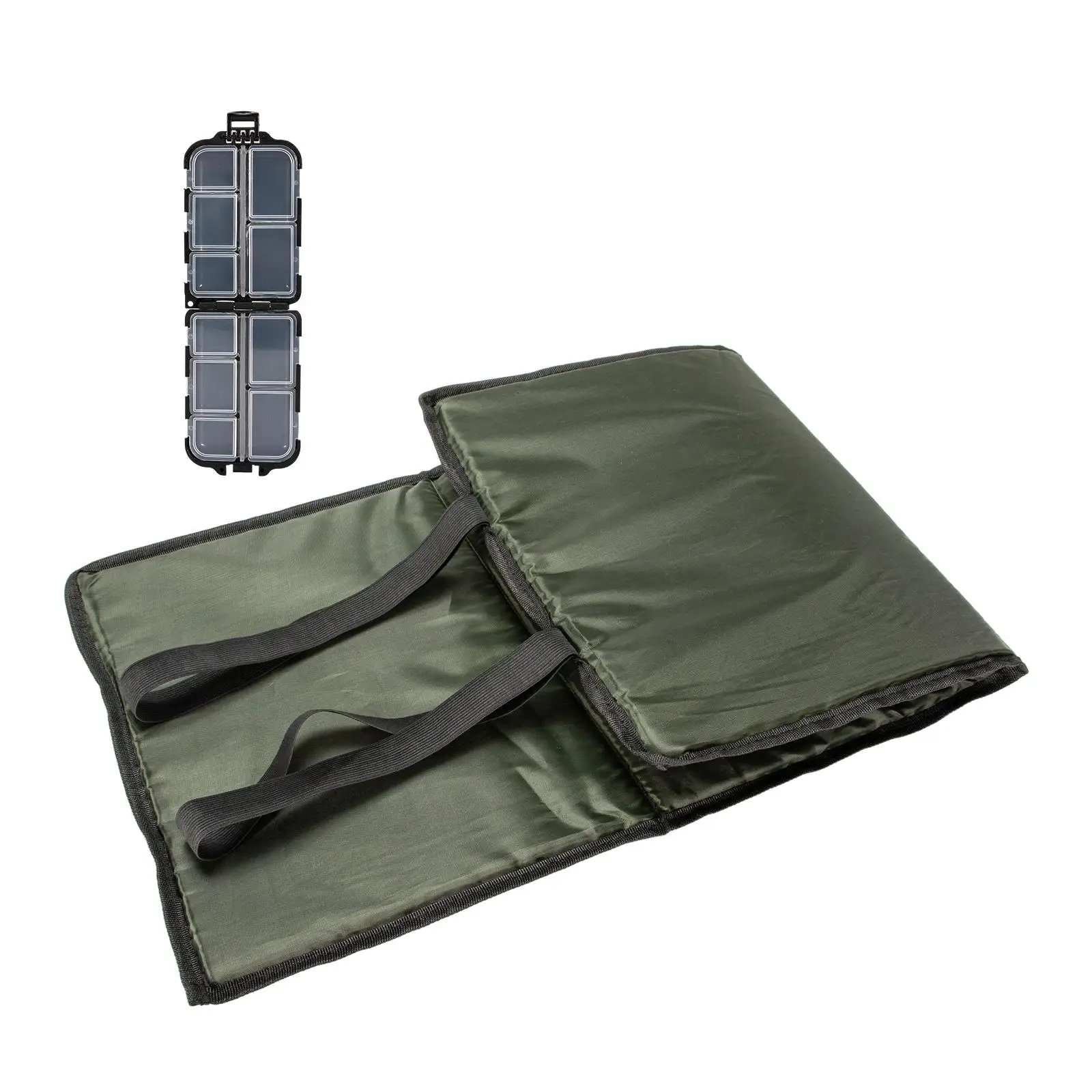 Portable Foldable Carp Fishing Release Mat with Small Lure Box for Protecting