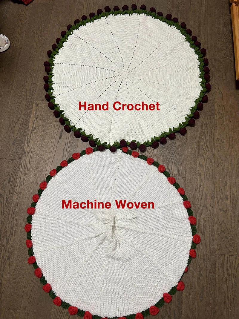 1M Hand Crocheted Round Bouquet Blanket &ndash; 3D Floral Foldable Blanket Gift for Mother