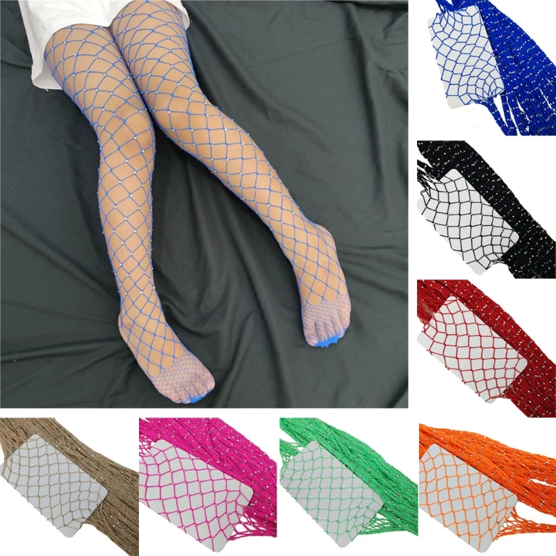 

Fashion Kids Girls Mesh Fishnet Stockings for rhinestone for Sparkle Tights Net