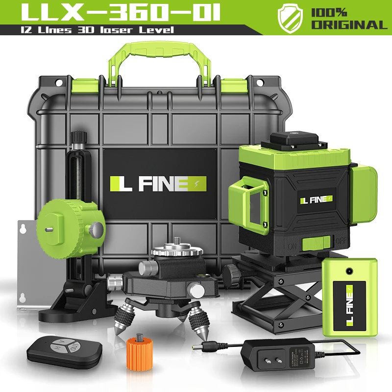 L-fine 8/12/16 Lines 3/4d Laser Level Green Line Selfleveling 360 ...