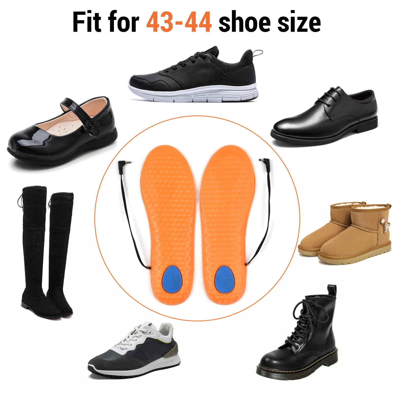 USB Rechargeable Electric Heated Shoe Insoles Heating Shoe Inserts Foot Warmer for Outdoor Camping Hiking Skiing Cycling