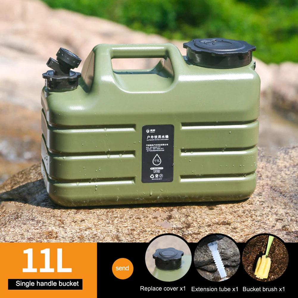 11L Water Bucket Large Capacity Portable Drinking Water Canister with Detachable Faucet No Leakage for Outdoor Travel Driving 2