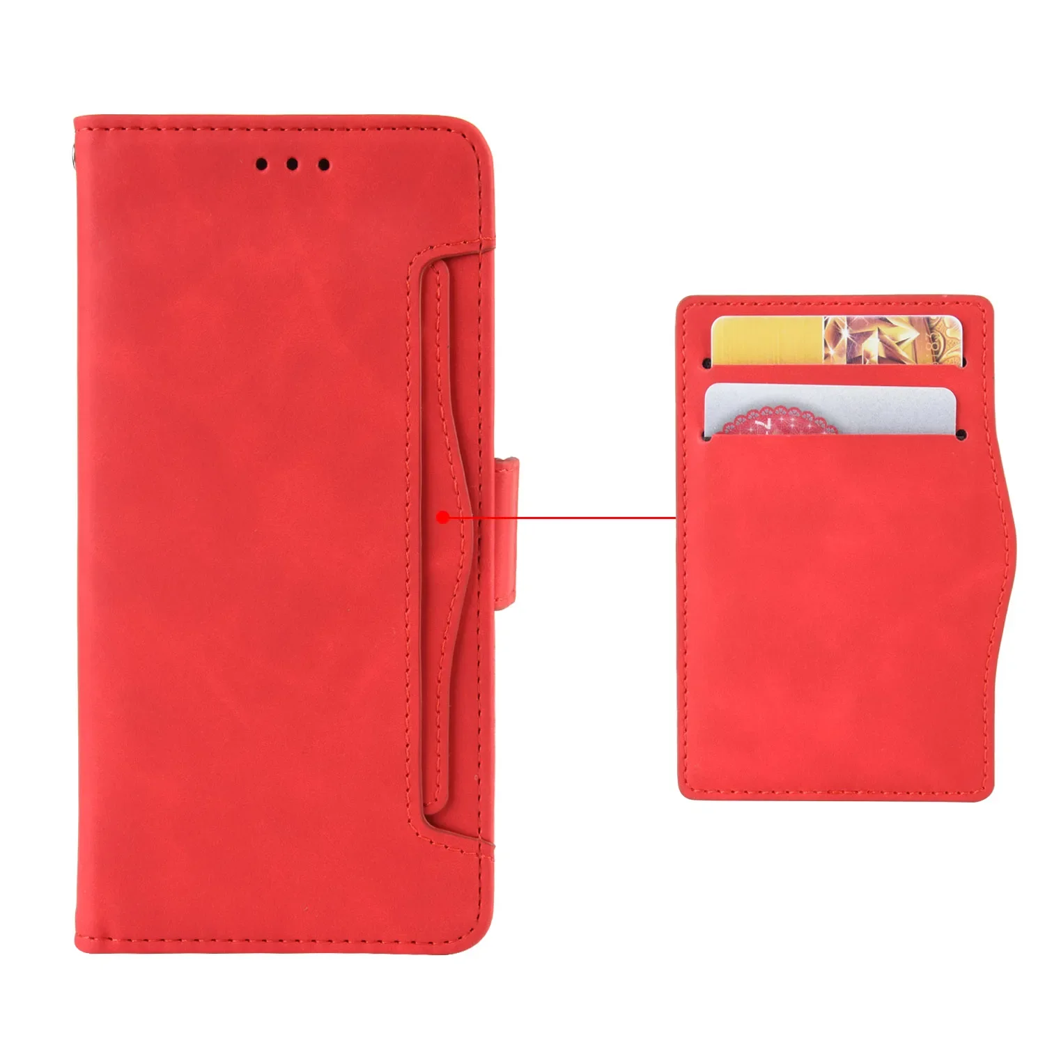 Luxury Leather Flip Wallet Case - Magnetic Retro Skin Holder and Full Cover