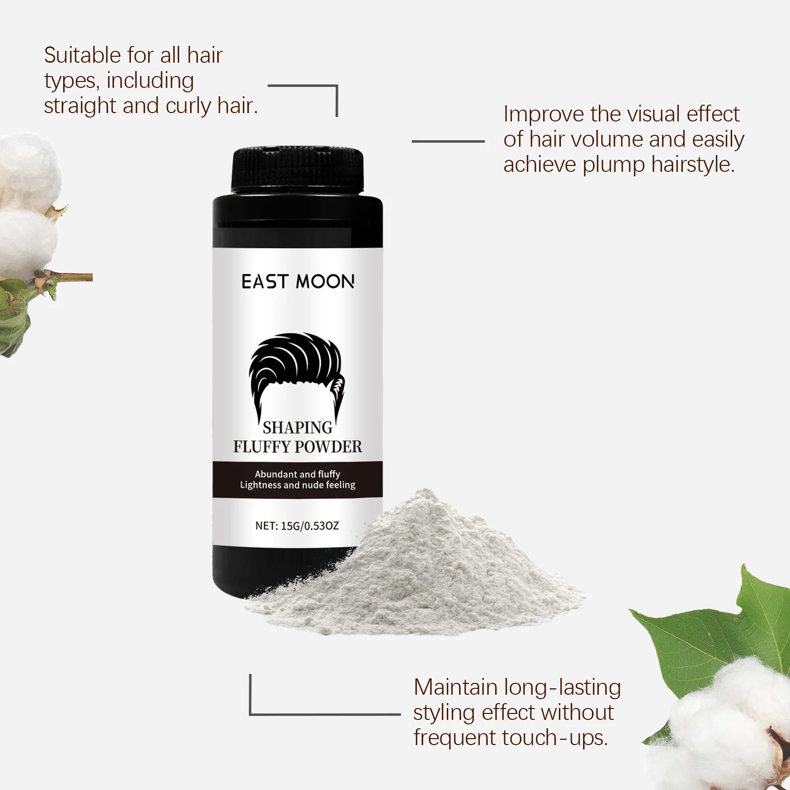 Hair Styling Powder Matte Puff Powder Fluffy Easy To Apply For Lazy People High Skull Top Oil Control Suitable For Men & Women 6