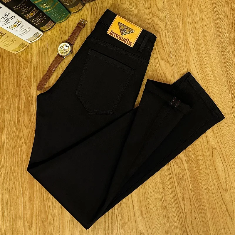 Pure white Jeans for Men2024New Simple and Versatile Comfortable Breathable Slim Fit Skinny Fashion New Men's Wear Trousers