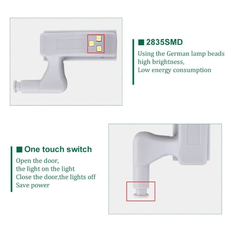 Led Cabinet Light 10Pcs/Set Kitchen Cupboard Inner Hinge Lamp For Bedroom Wardrobe