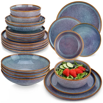 Vancasso Grey-Blue Reactive Glaze Stoneware Dinnerware Set 1