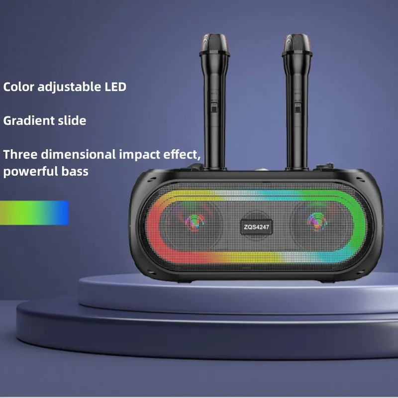 

Dual4-Inch Portable Wireless Bluetooth Speakers Led Home Theater System Party Dj Stage Karaoke bass microphone wireless speakers
