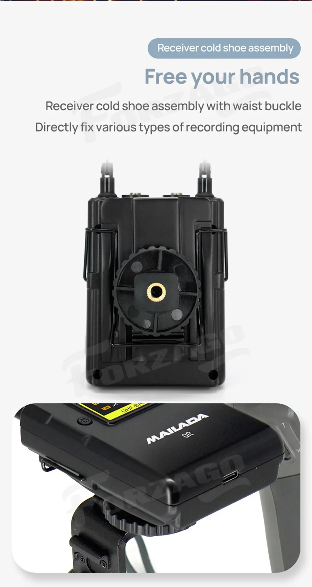Mailada Wireless Microphone UHF System 4 Transmitters 1 Receiver Video Mic