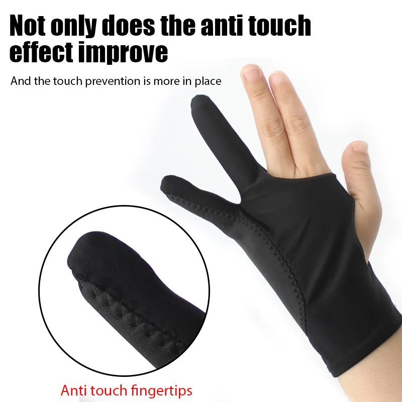 Anti-fouling Two-Fingers Anti-touch Painting Glove For Drawing Tablet Right  and Left Glove Anti