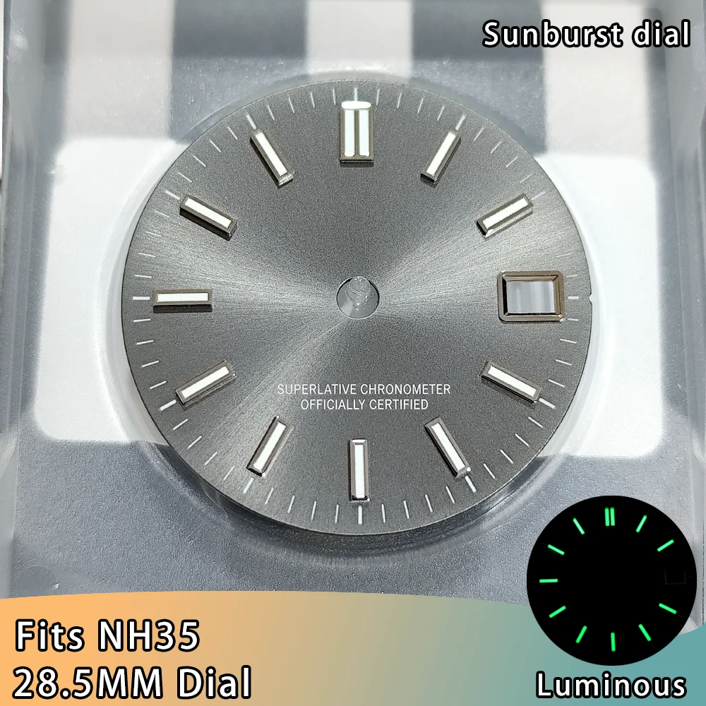 High-Quality 28.5mm Green Luminous Watch Dial